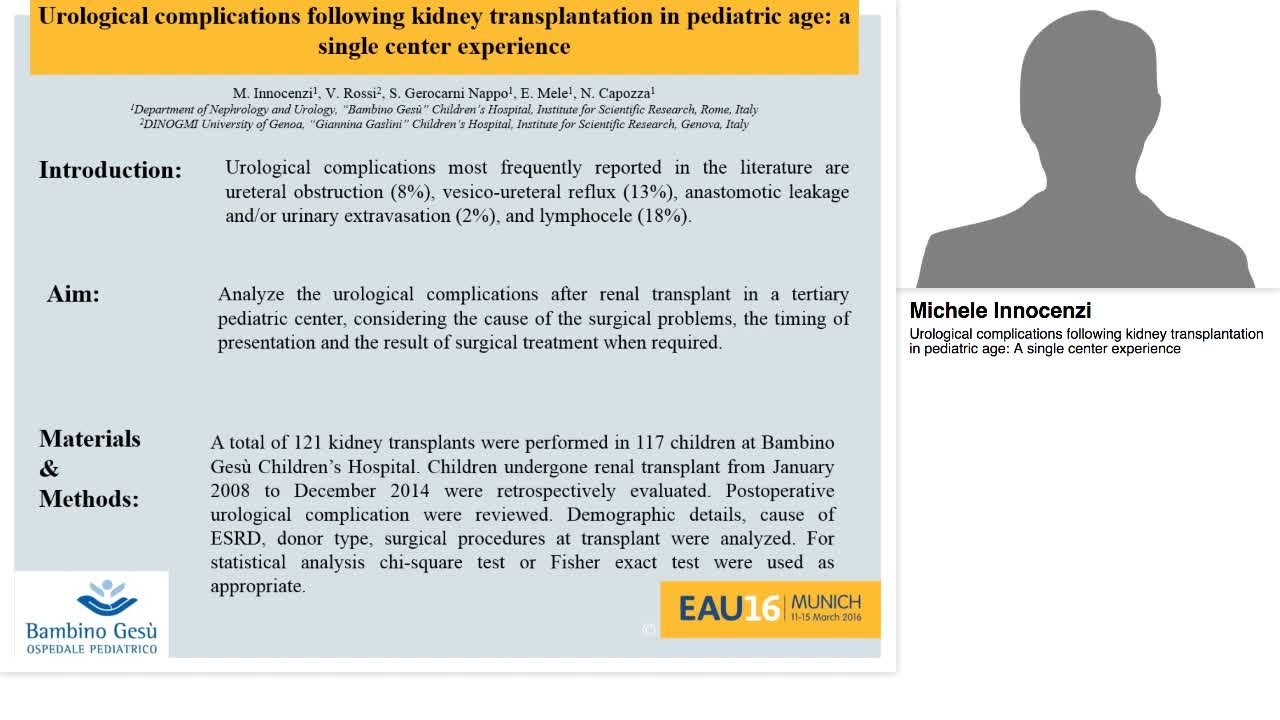 Urological complications following kidney transplantation-