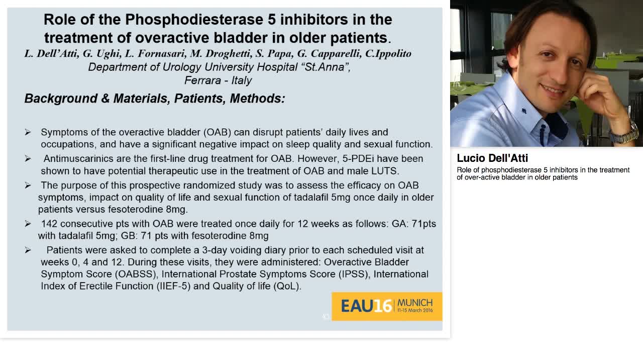 Role of phosphodiesterase 5 inhibitors in the treatment o-