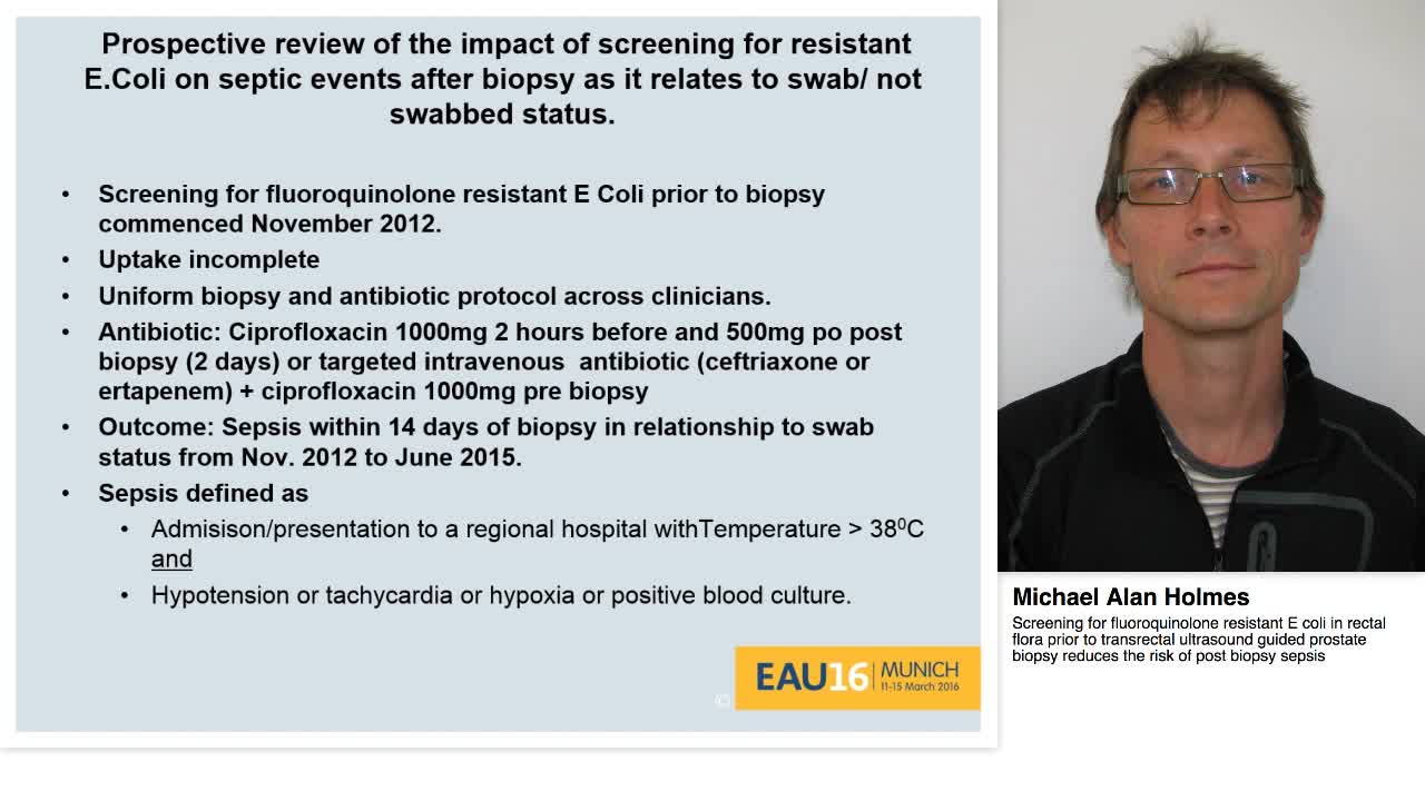 Screening for fluoroquinolone resistant E coli in rectal -