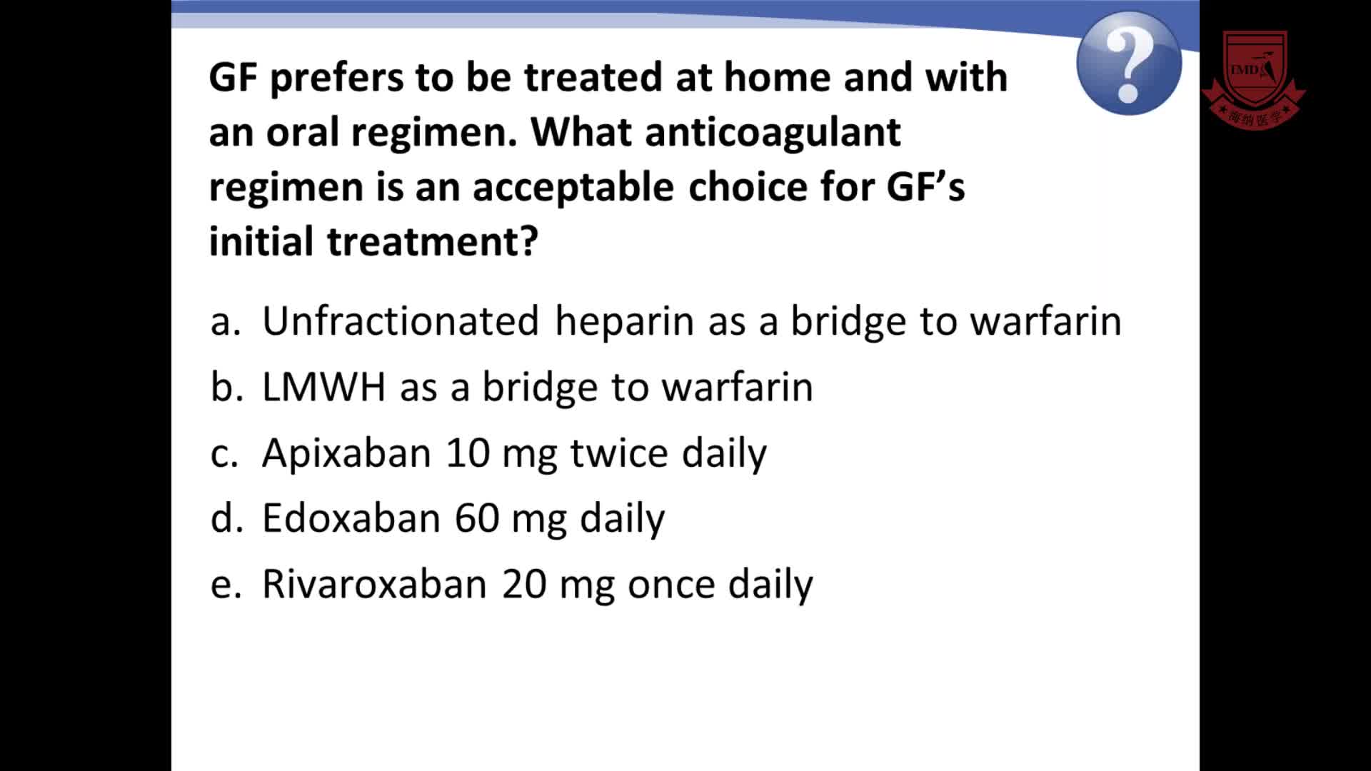 静脉血栓栓塞的临床病例研究_直接口服抗凝剂治疗和继发性预防9
