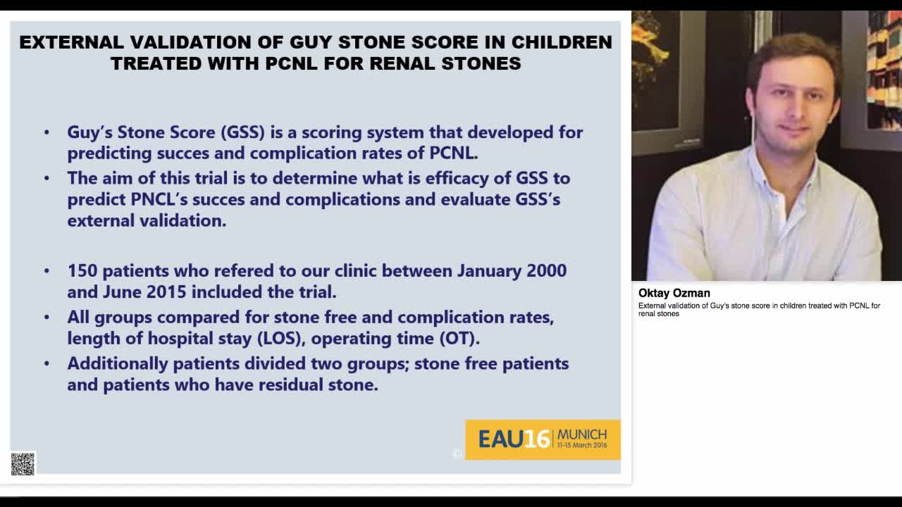 External validation of Guy's stone score in children trea-