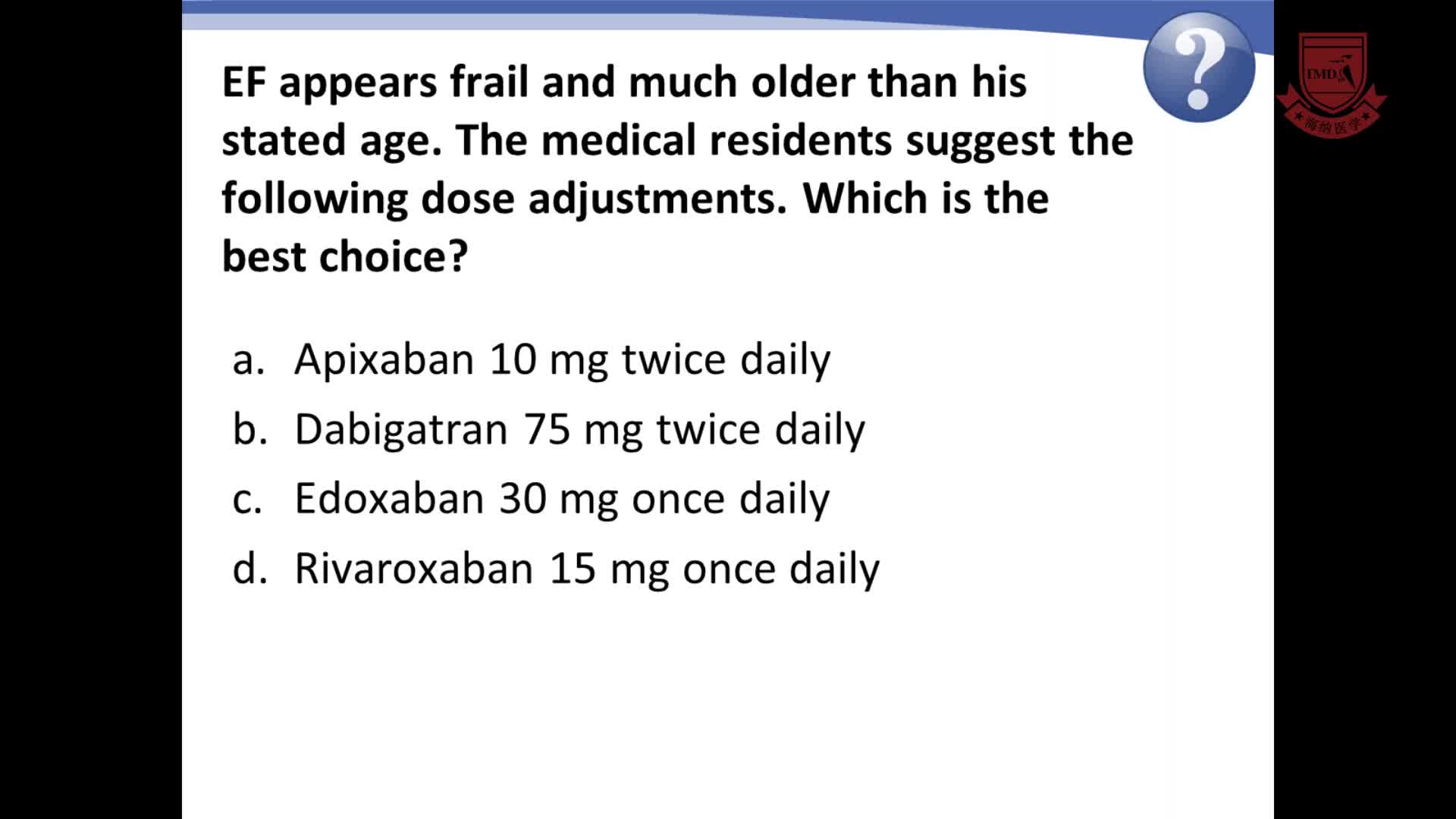 静脉血栓栓塞的临床病例研究_直接口服抗凝剂治疗和继发性预防10
