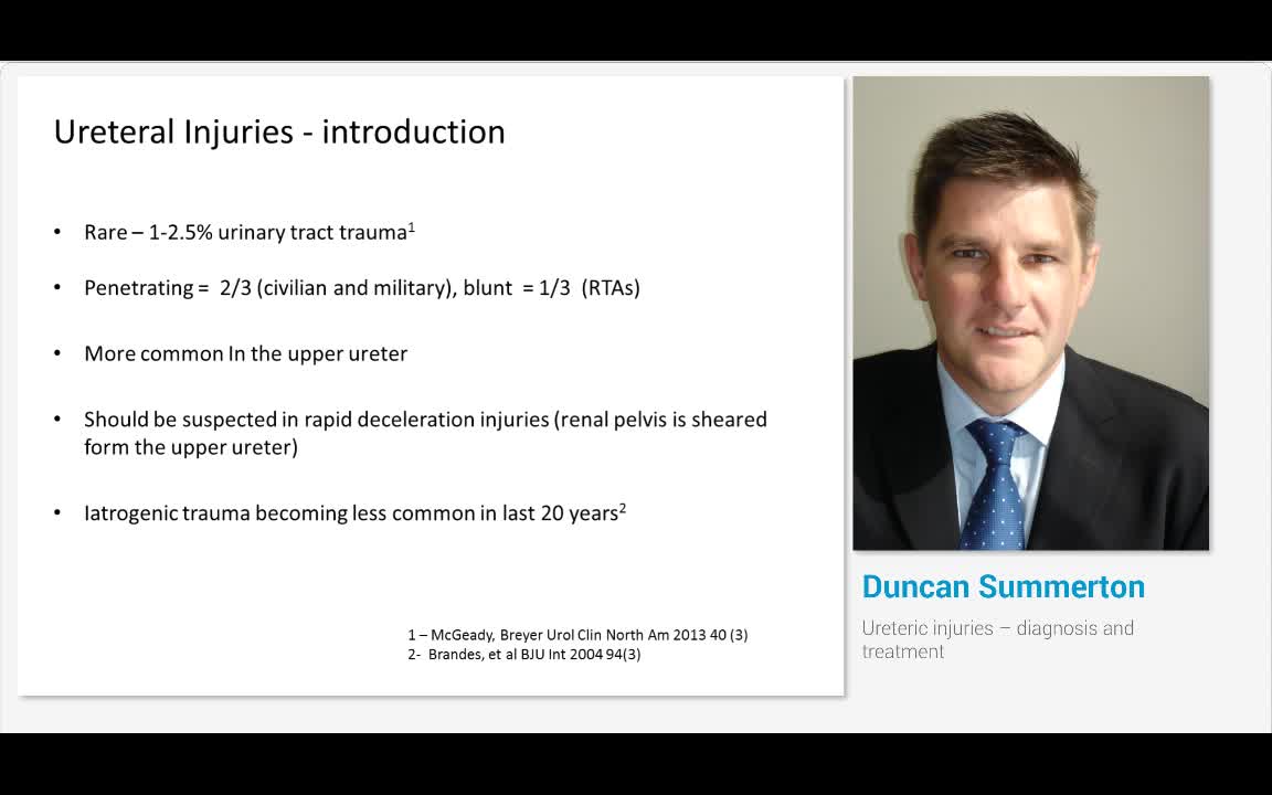 Ureteric injuries - diagnosis and treatment