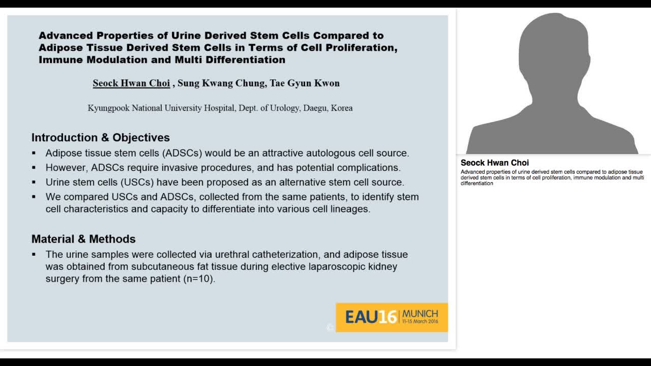 Advanced properties of urine derived stem cells compared -