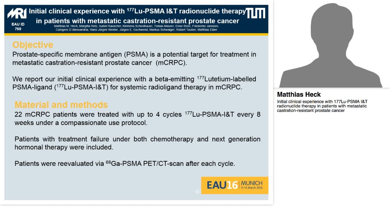 Initial clinical experience with 177Lu-PSMA I&T radionucl-