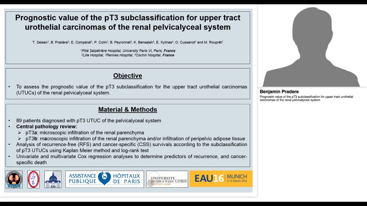 Prognostic value of the pT3 subclassification for upper t-