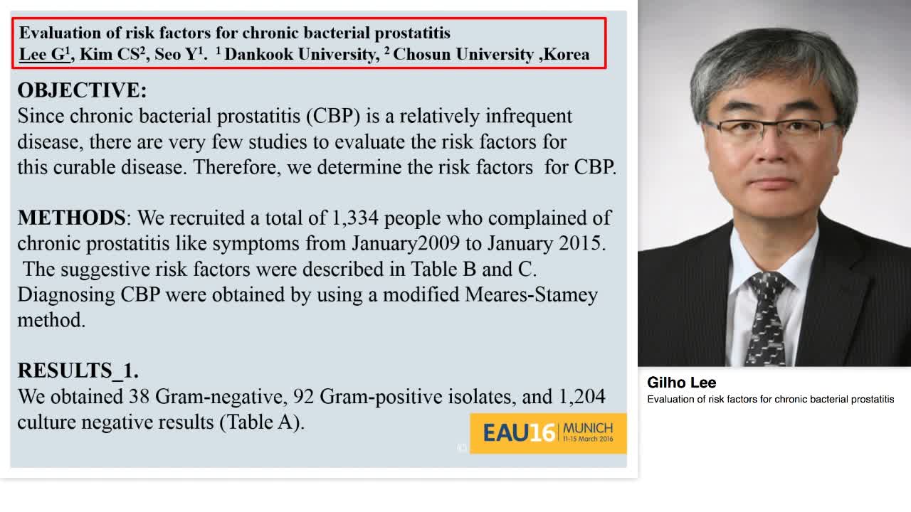 Evaluation of risk factors for chronic bacterial prostatitis