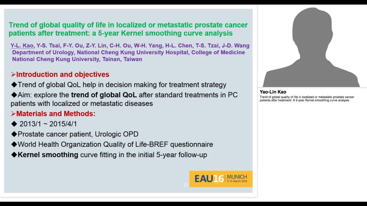 Trend of global quality of life in localized or metastati-