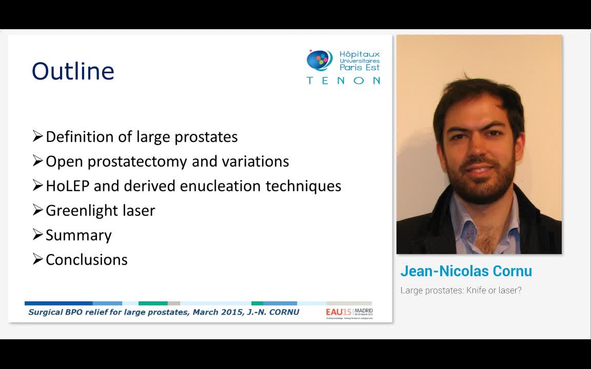 Large prostates, Knife or laser