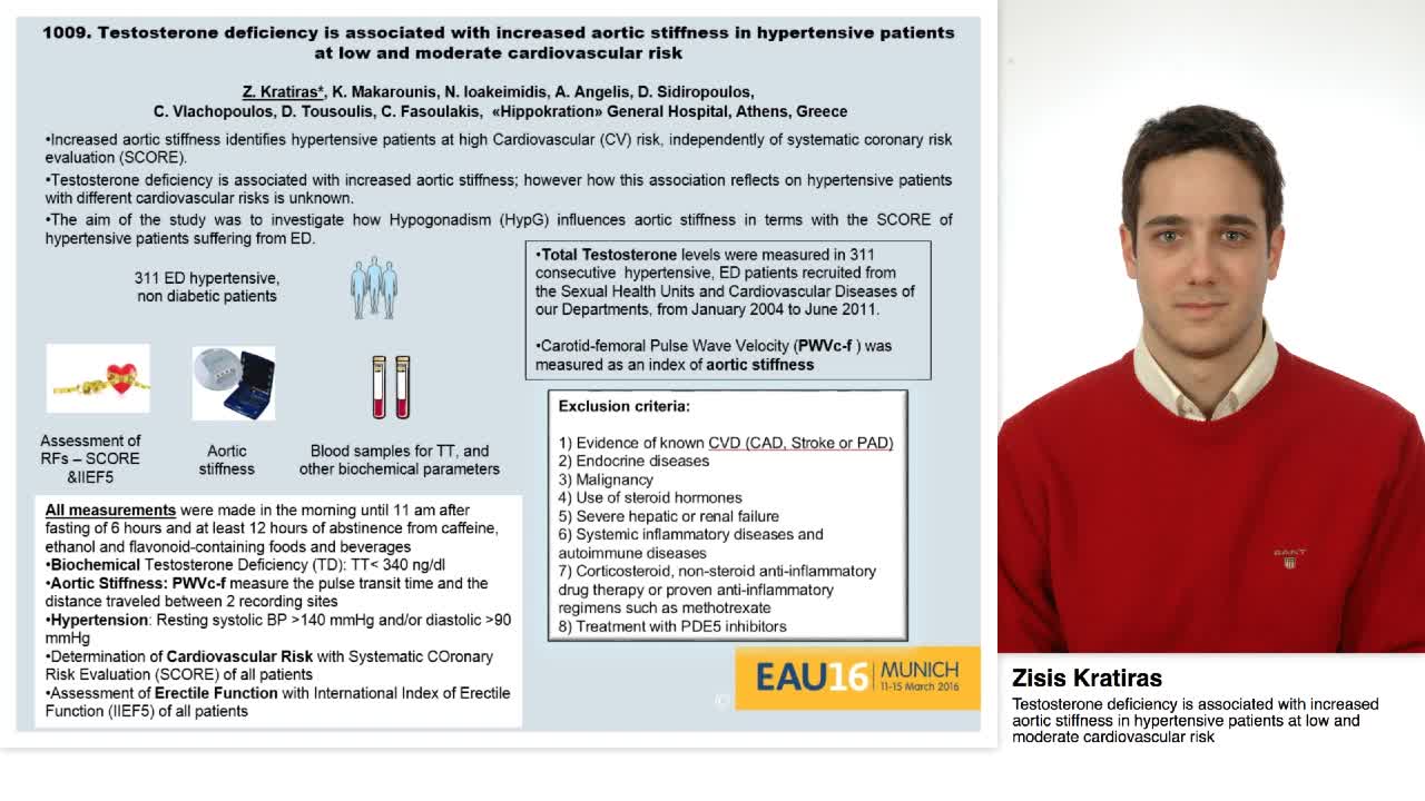 Testosterone deficiency is associated with increased aort-