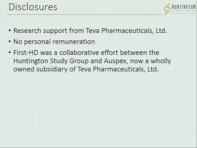 Deutetrabenazine Effect on Total Motor Score in Patients with Huntington Disease (First HD)