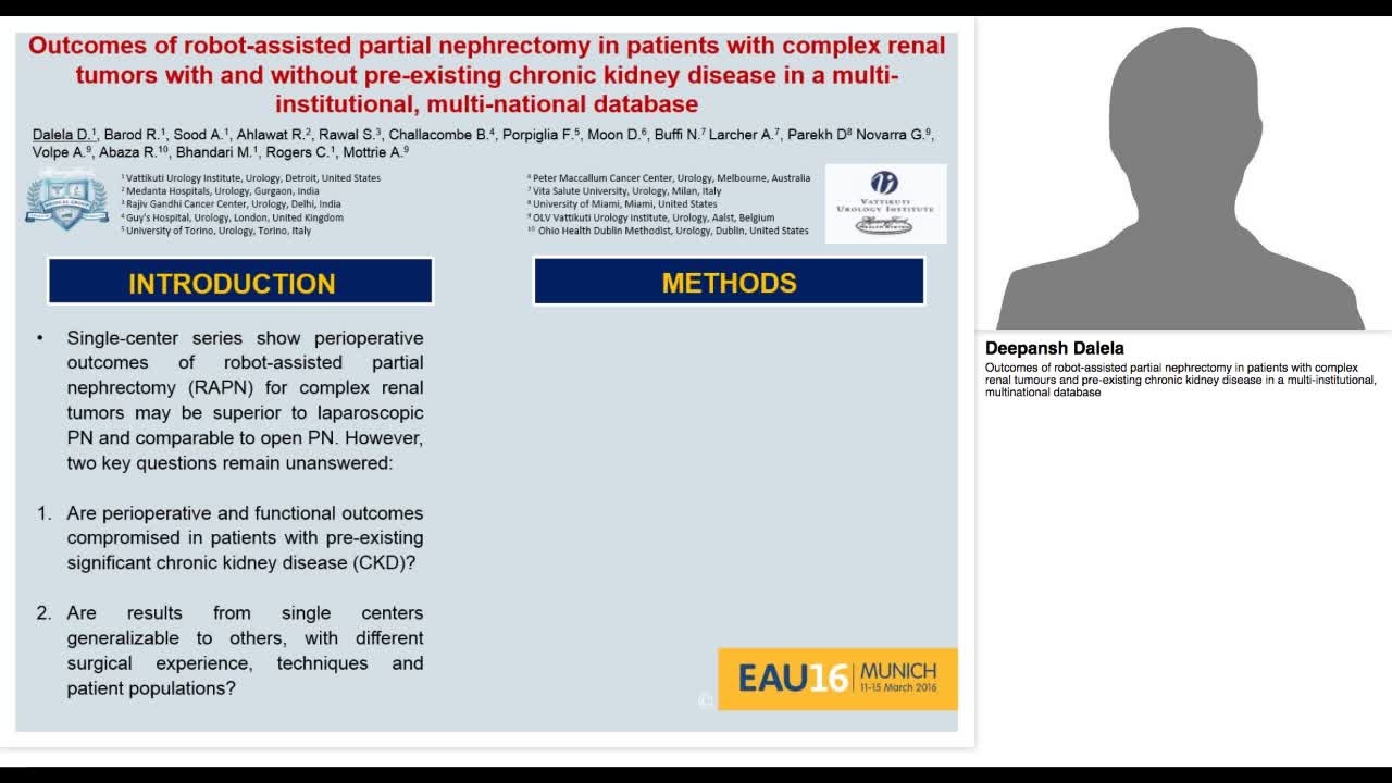 Outcomes of robot-assisted partial nephrectomy in patient-
