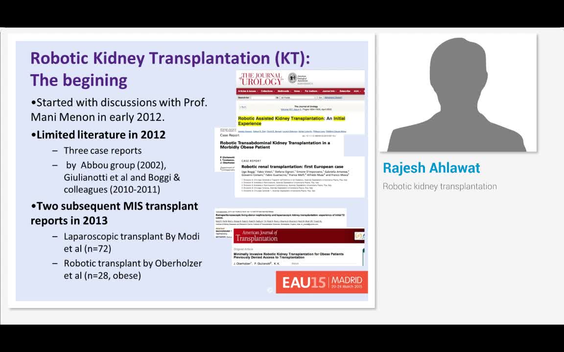 Robotic kidney transplantation