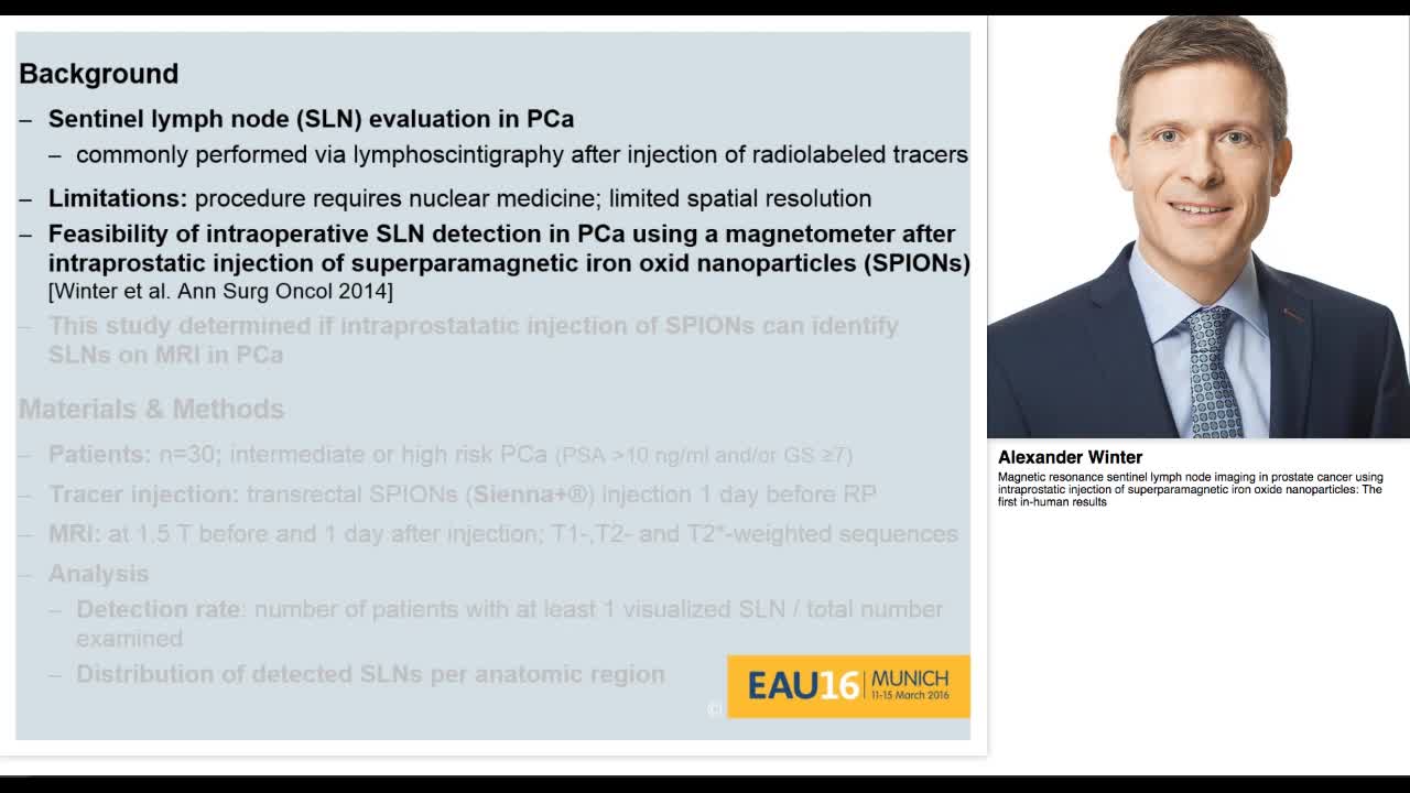 Magnetic resonance sentinel lymph node imaging in prostat-