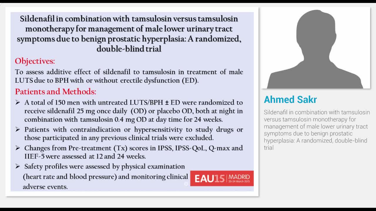 Sildenafil in combination with tamsulosin versus tamsulos..-