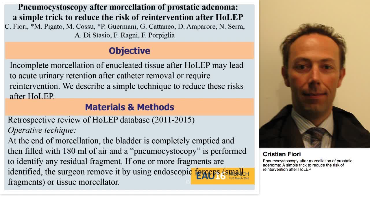 Pneumocystoscopy after morcellation of prostatic adenoma,-