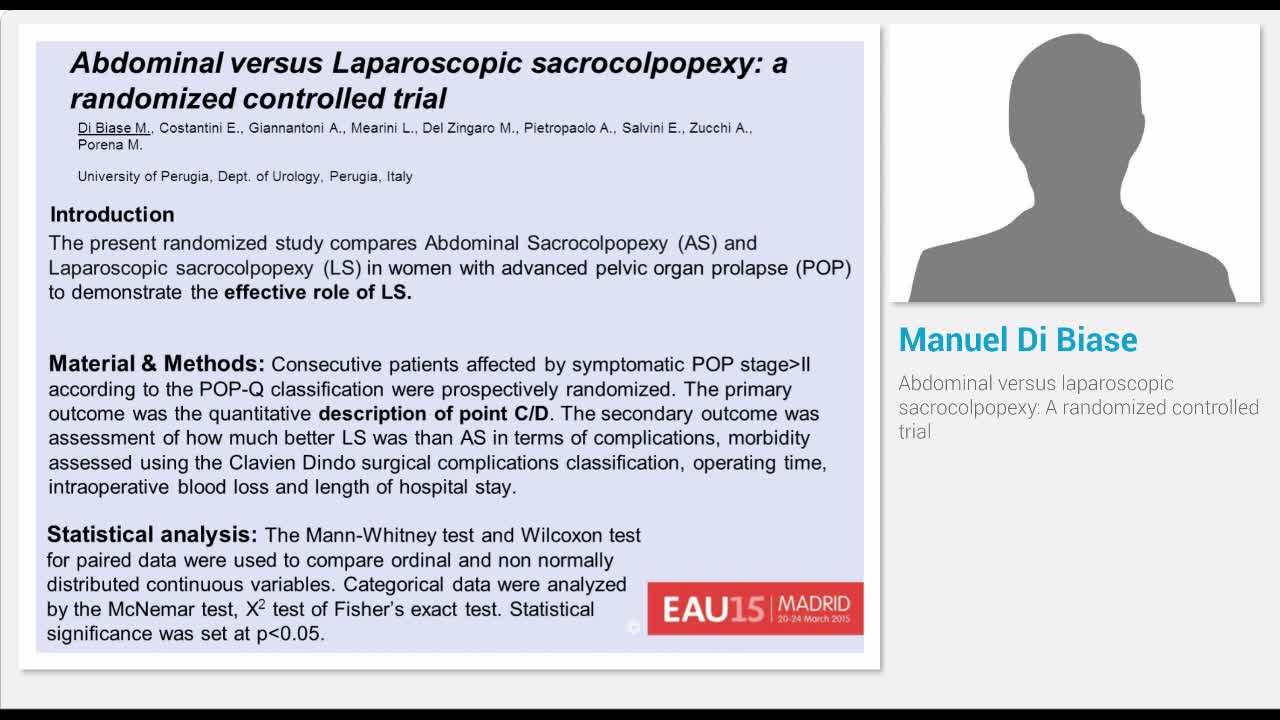 Abdominal versus laparoscopic sacrocolpopexy, A randomize..-