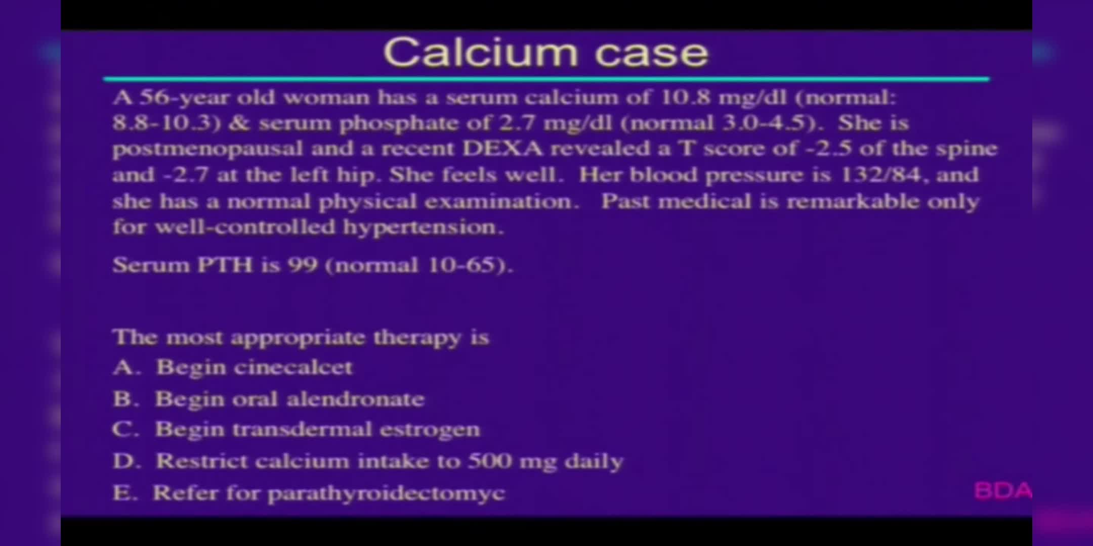 体内钙失调和紊乱的治疗
