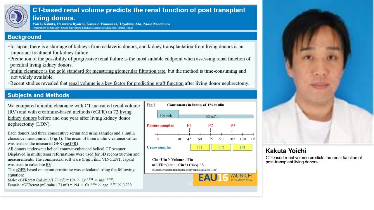CT-based renal volume predicts the renal function of post-
