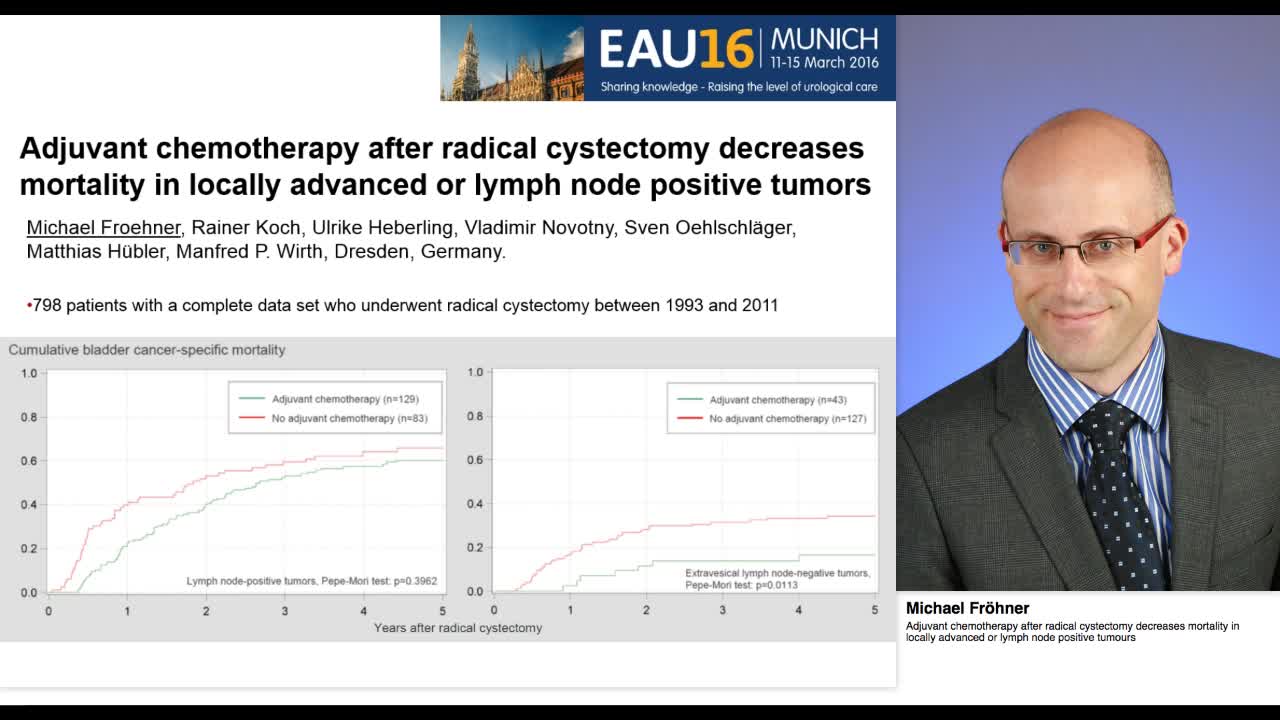 Adjuvant chemotherapy after radical cystectomy decreases -