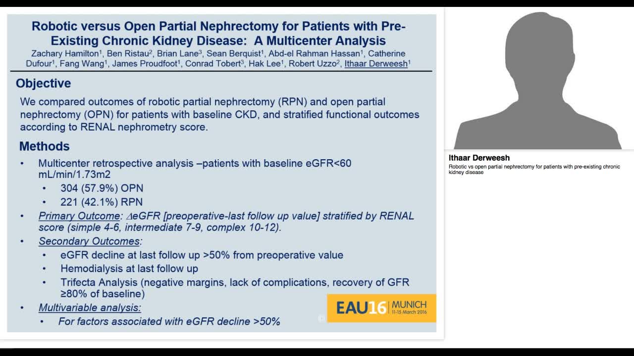 Robotic vs open partial nephrectomy for patients with pre-