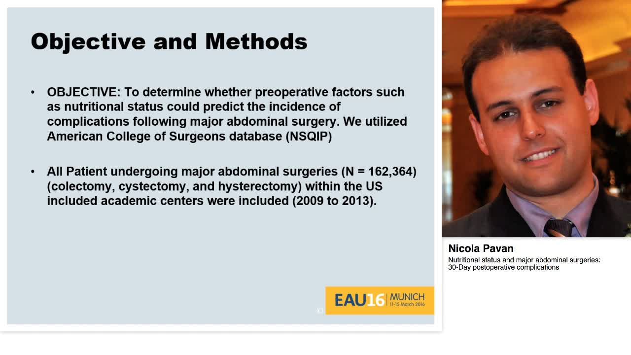 Nutritional status and major abdominal surgeries, 30-Day -