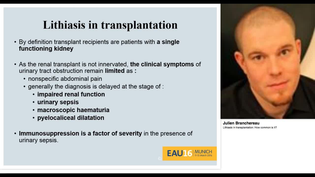 Lithiasis in transplantation, How common is it.