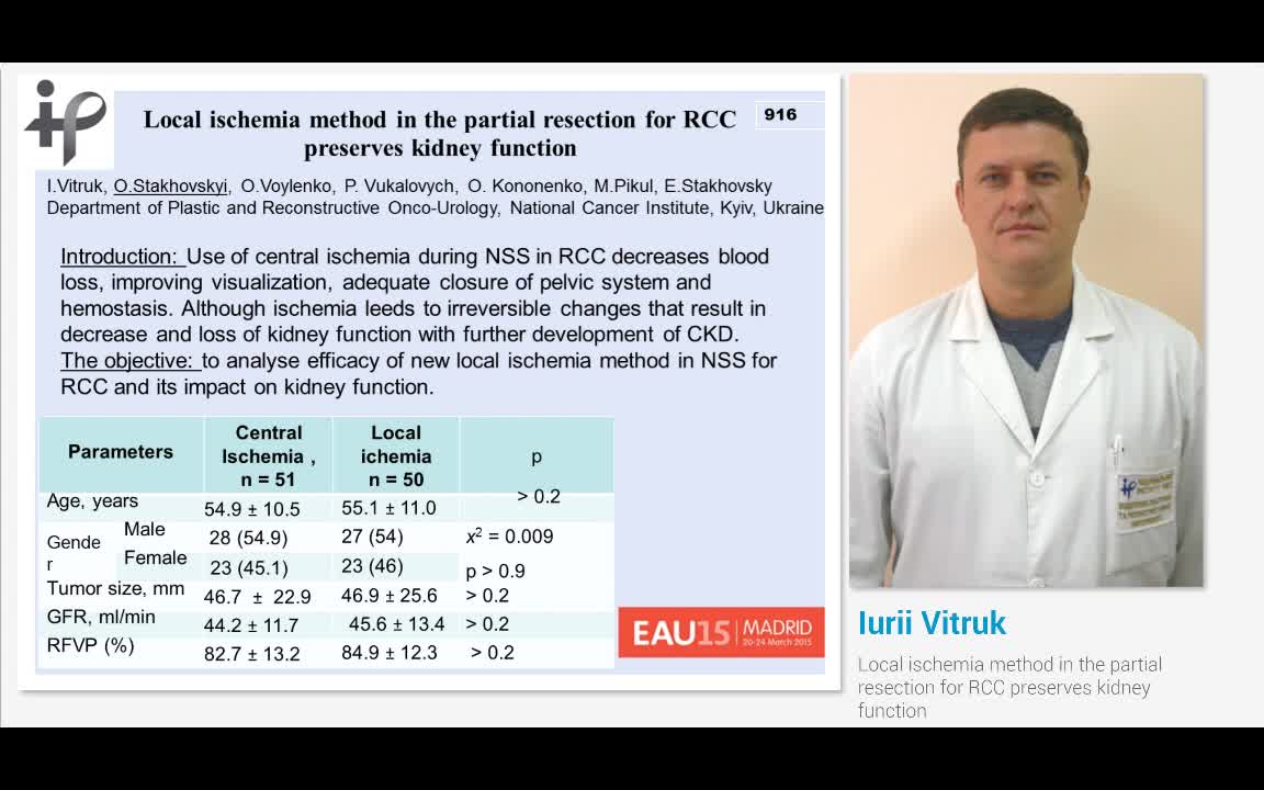 Local ischemia method in the partial resection for RCC pr..-