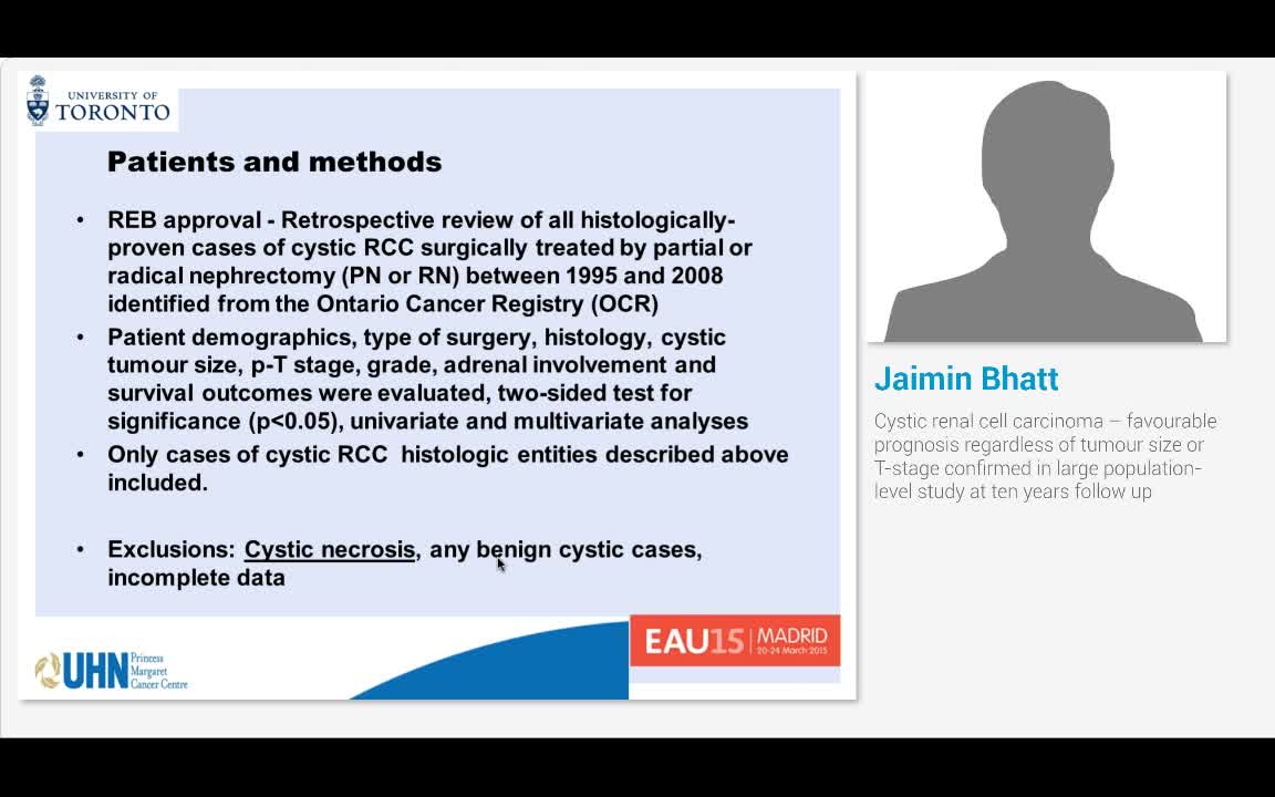 Cystic renal cell carcinoma - favourable prognosis regard..-