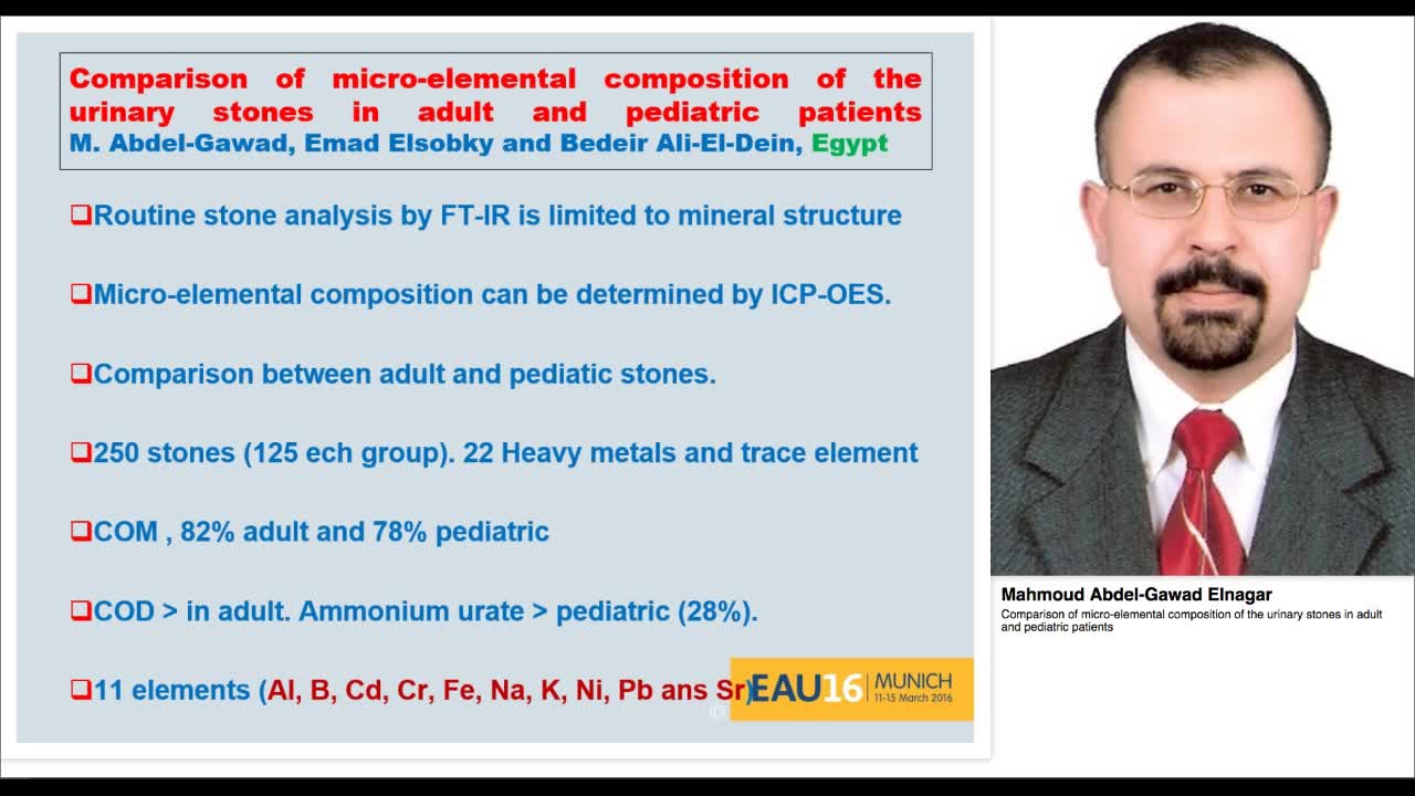 Comparison of micro-elemental composition of the urinary -