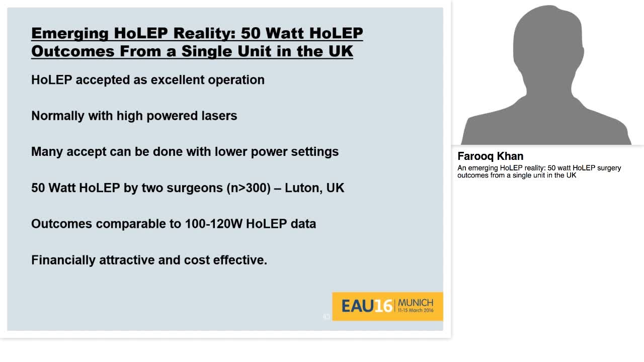 An emerging HoLEP reality, 50 watt HoLEP surgery outcomes-