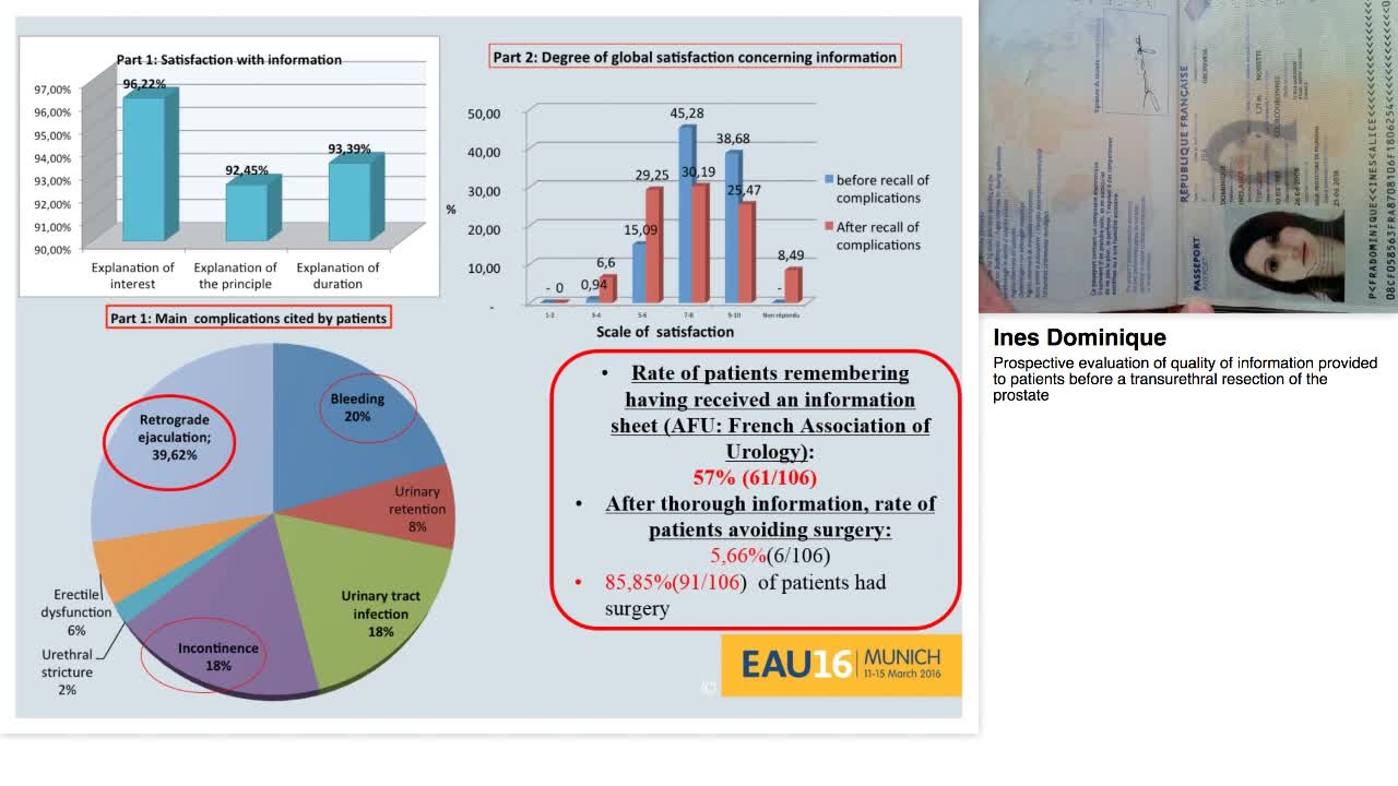 Prospective evaluation of quality of information provided-
