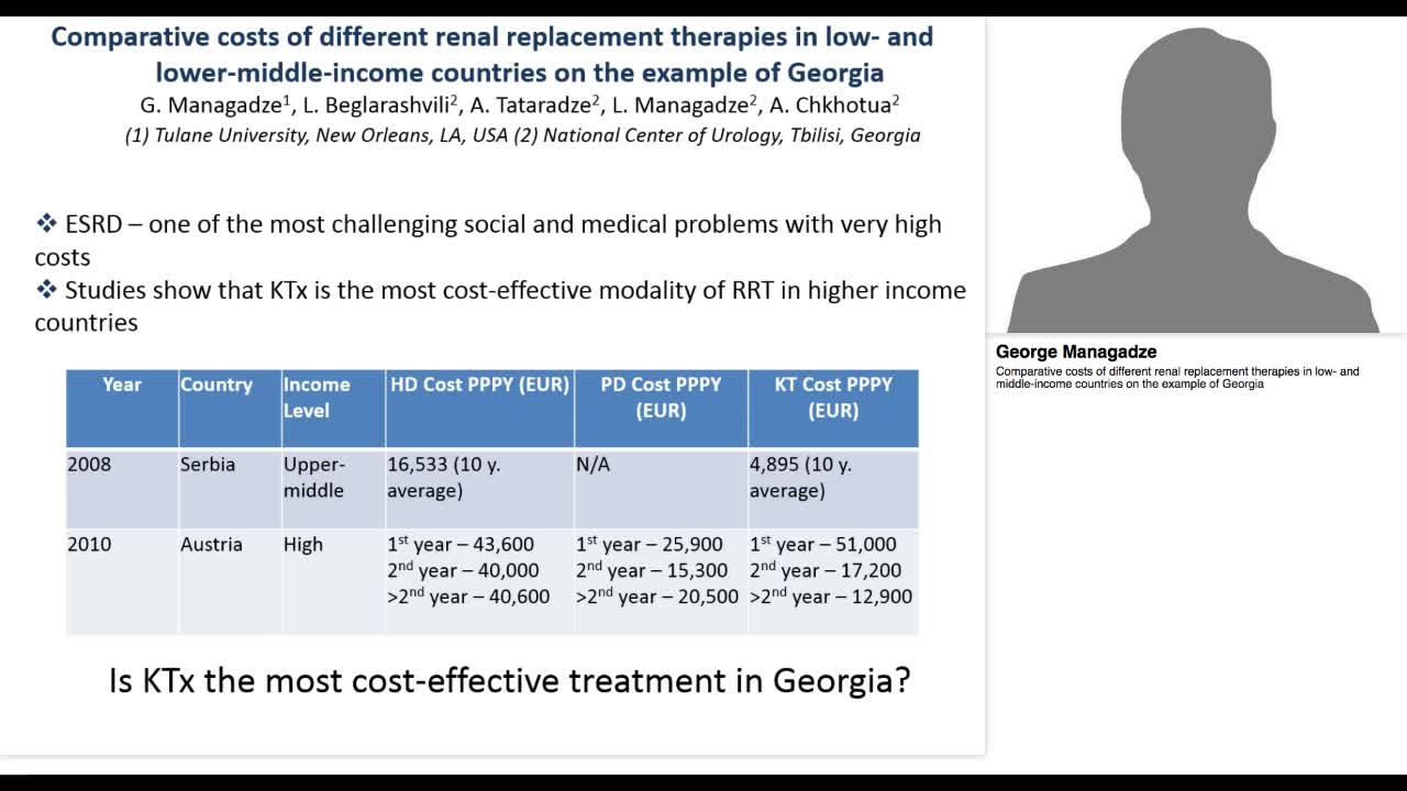 Comparative costs of different renal replacement therapie-