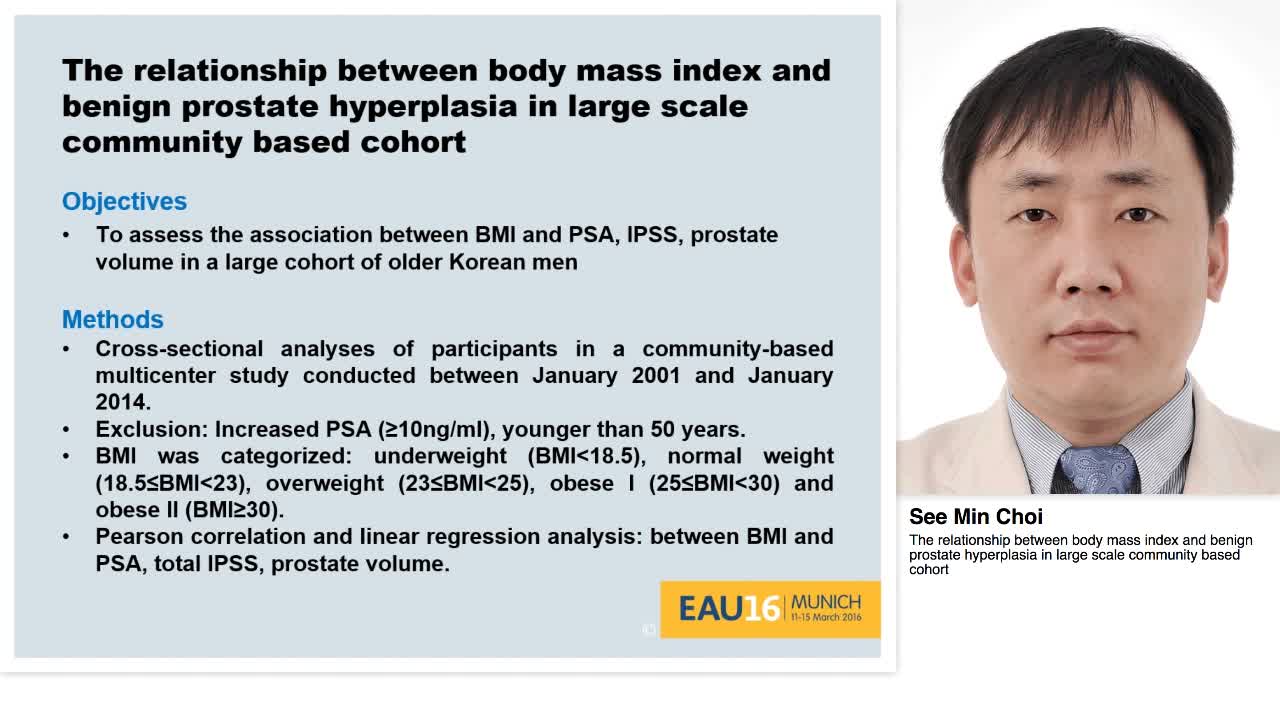 The relationship between body mass index and benign prost-