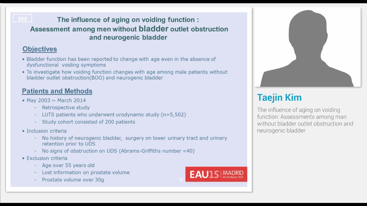 The influence of aging on voiding function, Assessments a..-