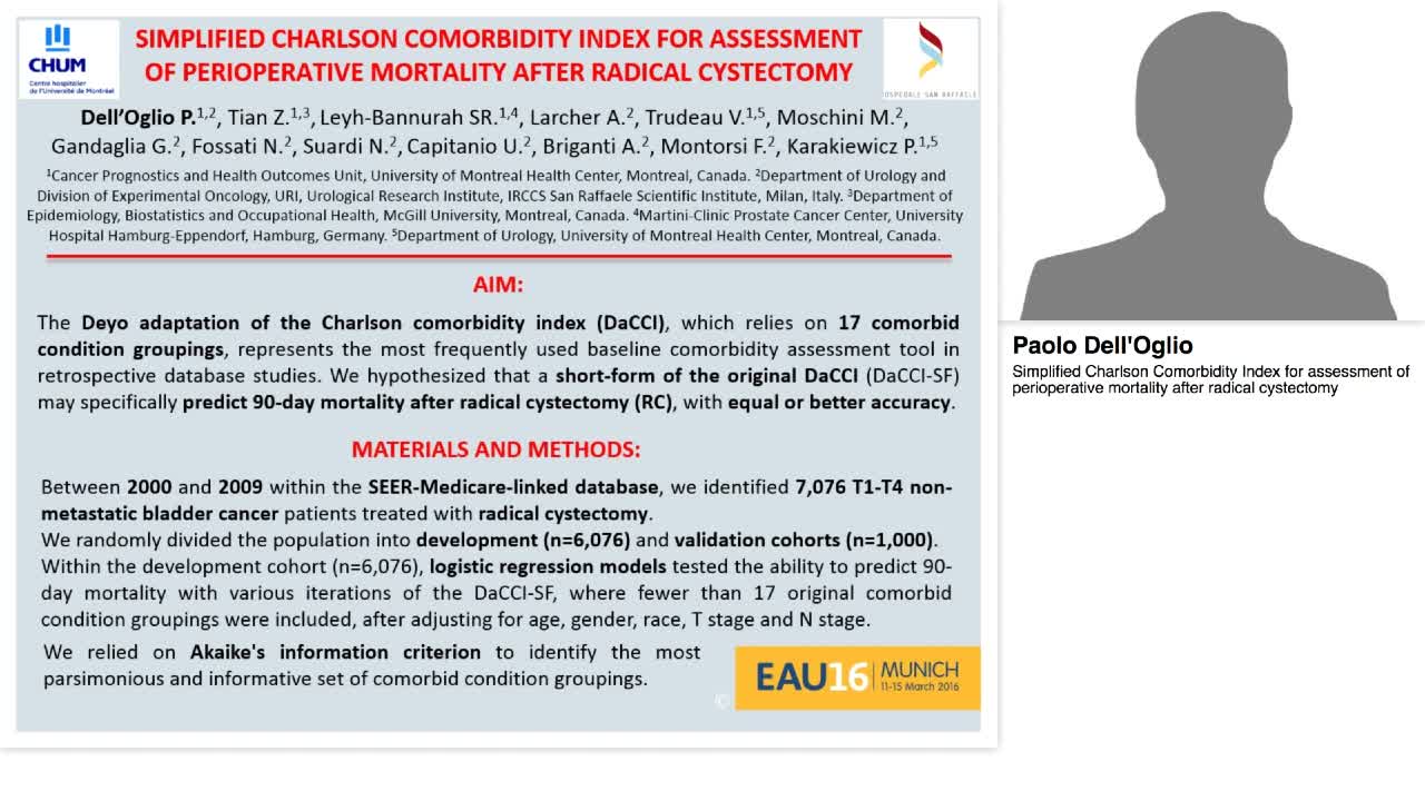 Simplified Charlson Comorbidity Index for assessment of p-