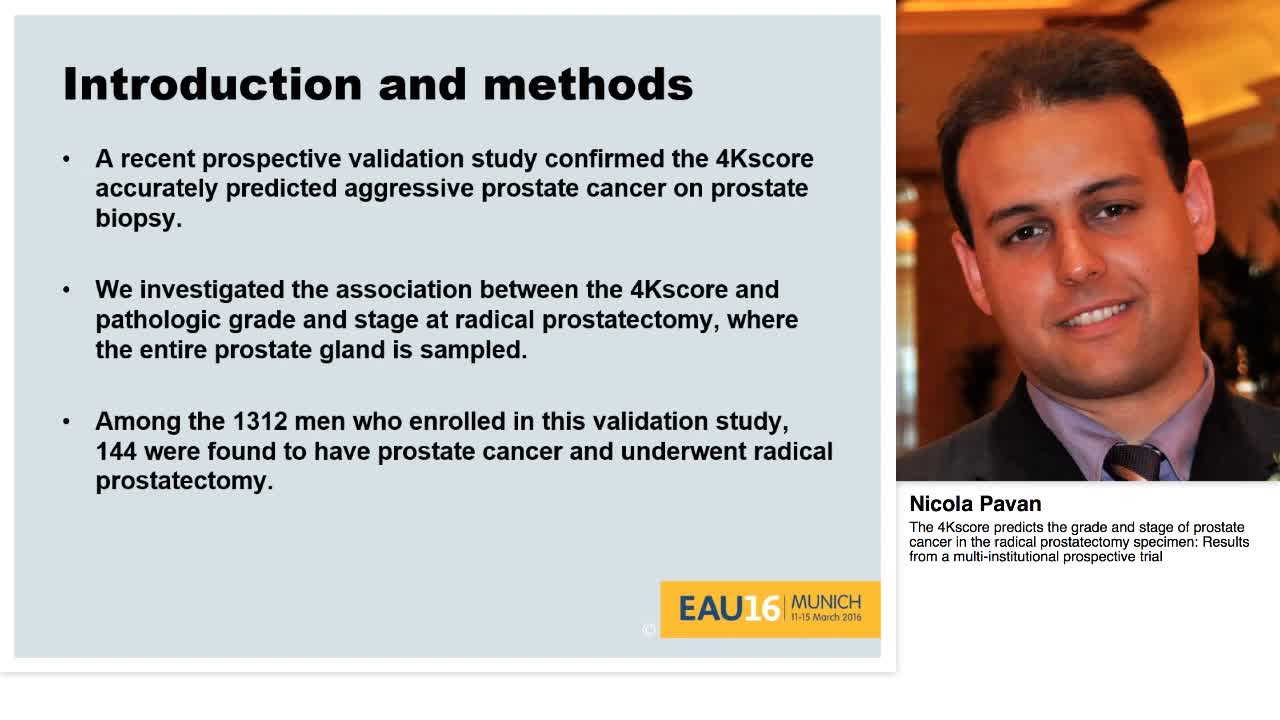 The 4Kscore predicts the grade and stage of prostate canc-