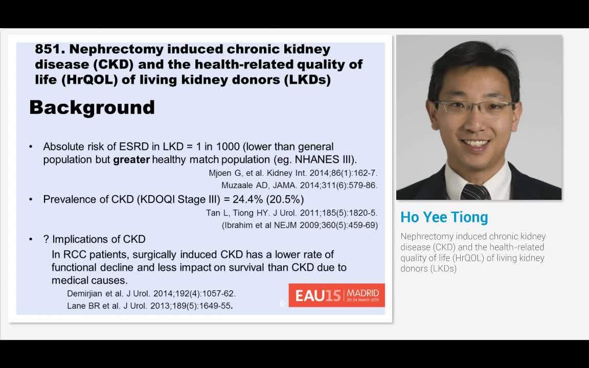 肾切除术引起的慢性肾病（CKD）