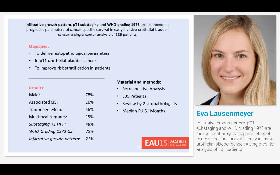 Infiltrative growth pattern, pT1 substaging and WHO gradi..-