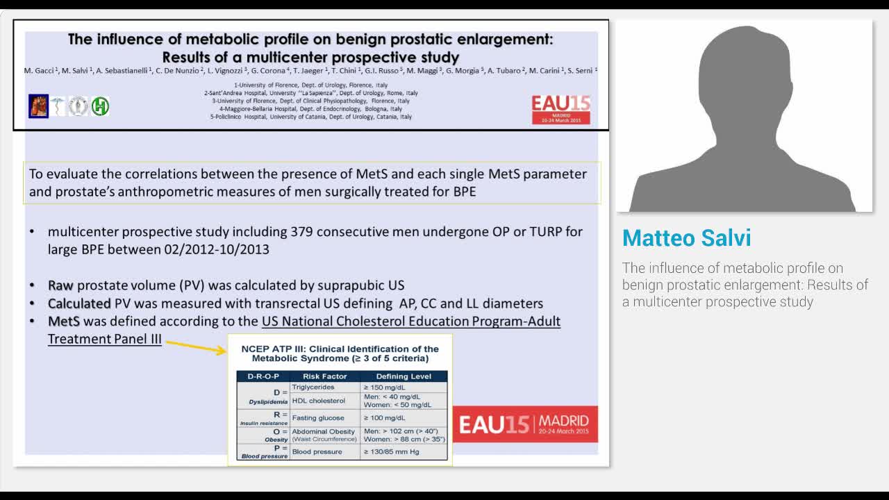 The influence of metabolic profile on benign prostatic en..-