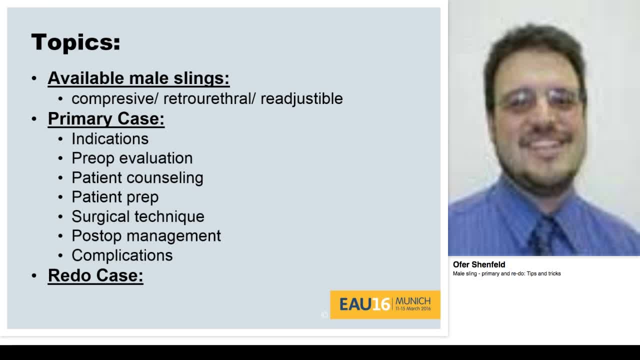 Male sling - primary and re-do, Tips and tricks