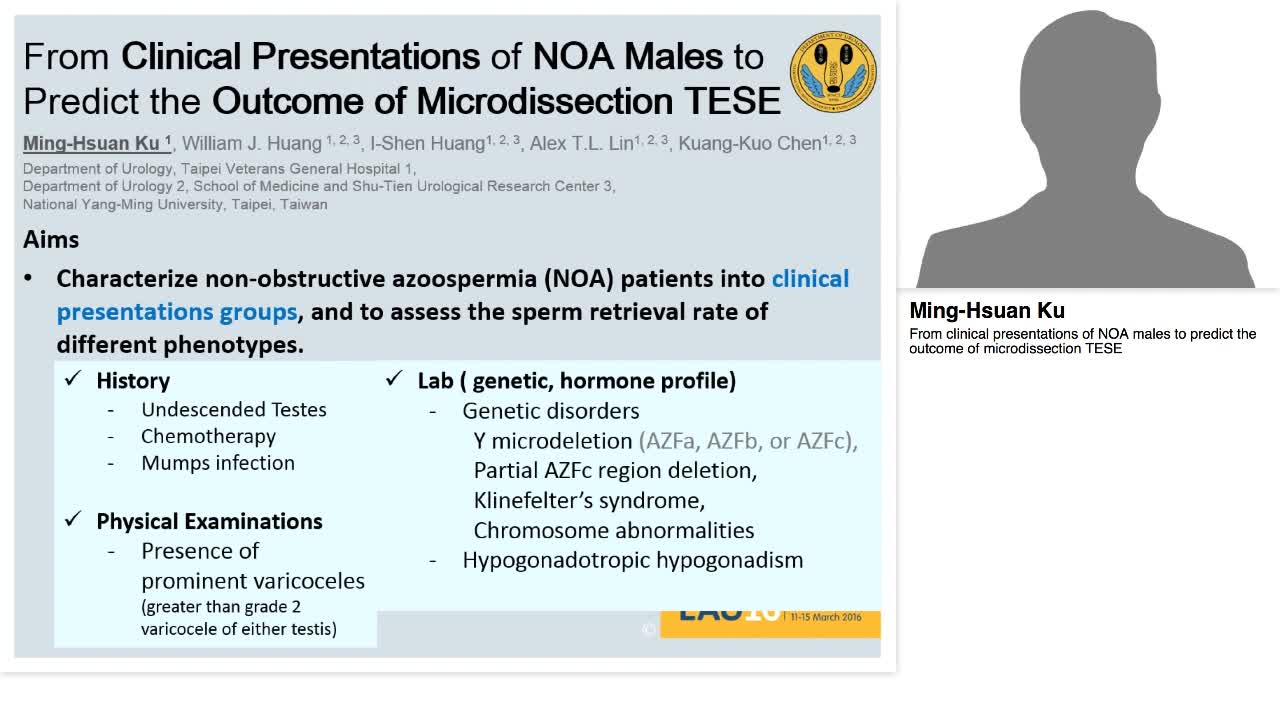 From clinical presentations of NOA males to predict the o-