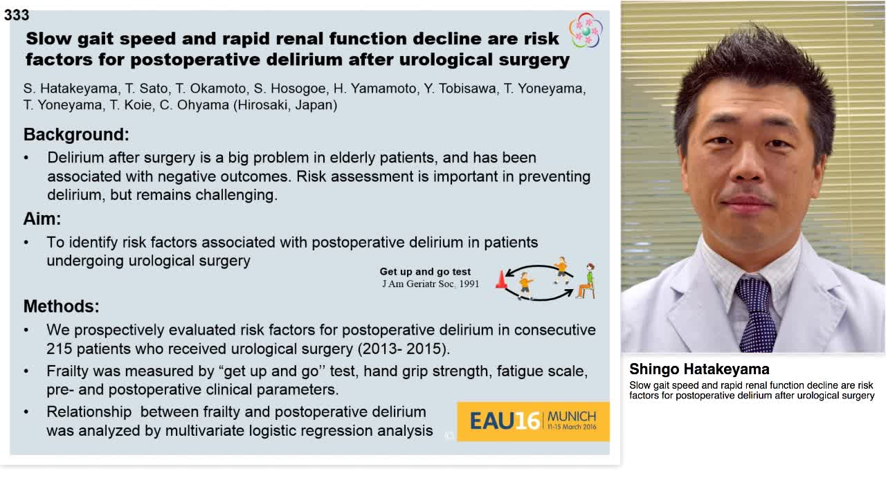 Slow gait speed and rapid renal function decline are risk-