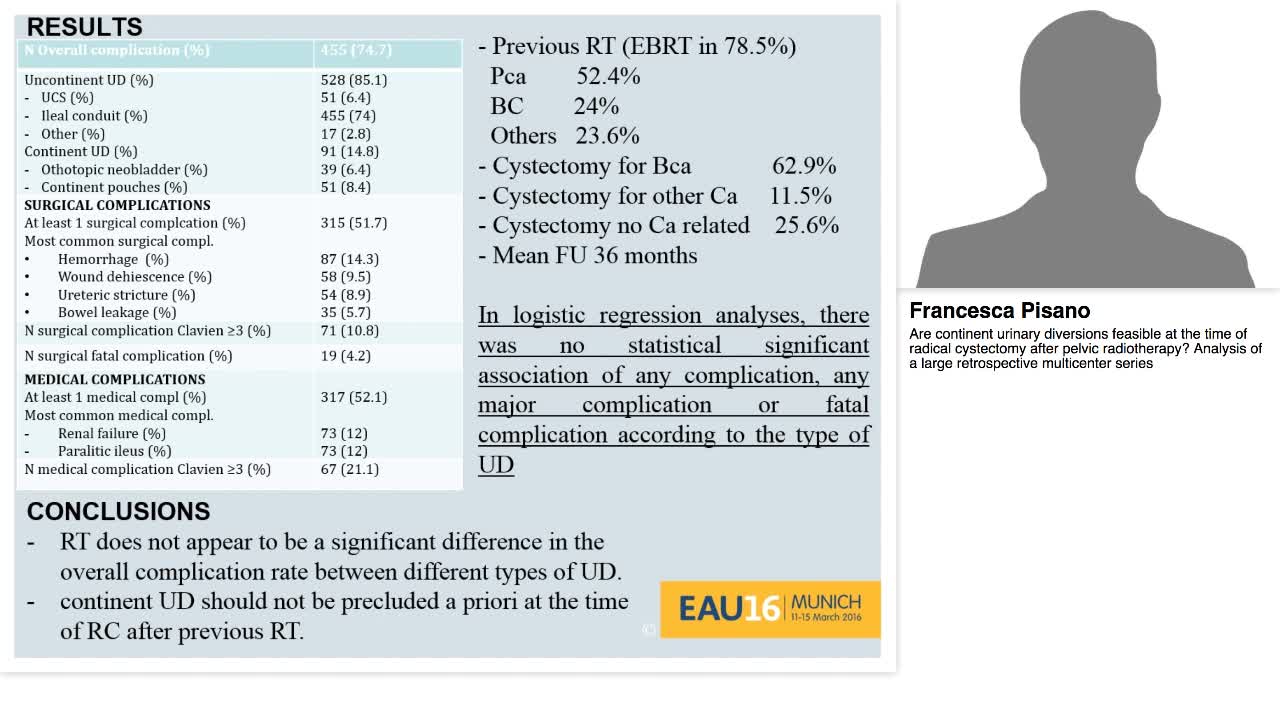 Are continent urinary diversions feasible at the time of -