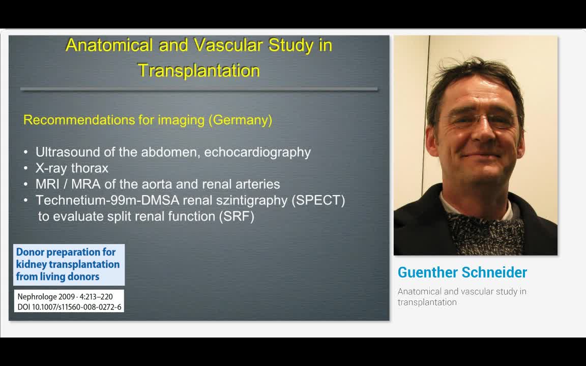 Anatomical and vascular study in transplantation
