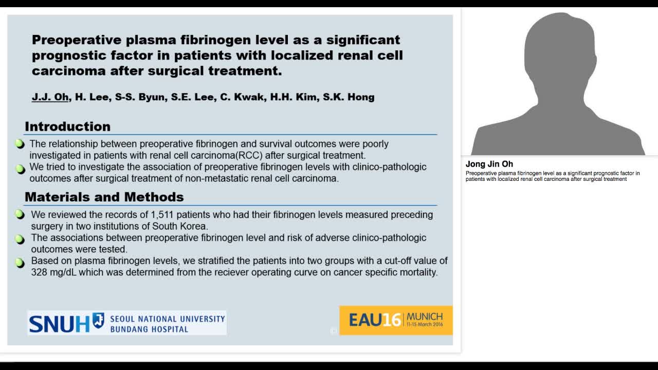 Preoperative plasma fibrinogen level as a significant pro-