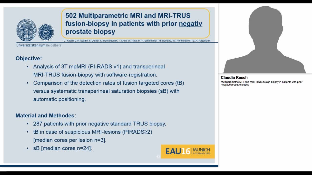 Multiparametric MRI and MRI-TRUS fusion-biopsy in patient-