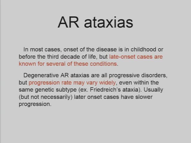 Autosomal recessive ataxias