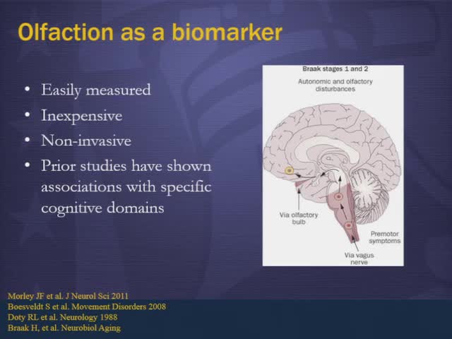 Olfactory Function Predicts Cognitive Decline in Early Parkinson's Disease