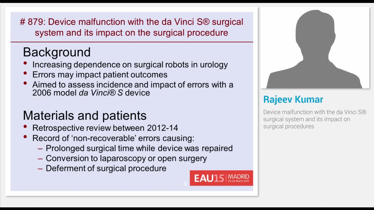 Device malfunction with the da Vinci S\u00AE surgical system a..-